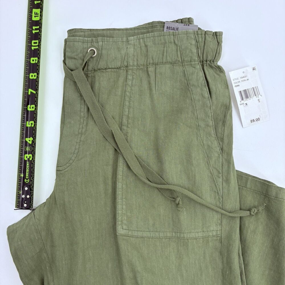 Kut From The Kloth Rosalie Linen Relaxed Drawstring Pants Womens XL Coastal - Picture 7 of 10